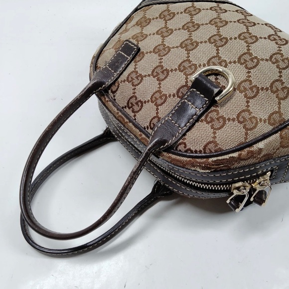 Auth Gucci Beige/ Brown GG Canvas and Leather Satchel - Picture 4 of 9